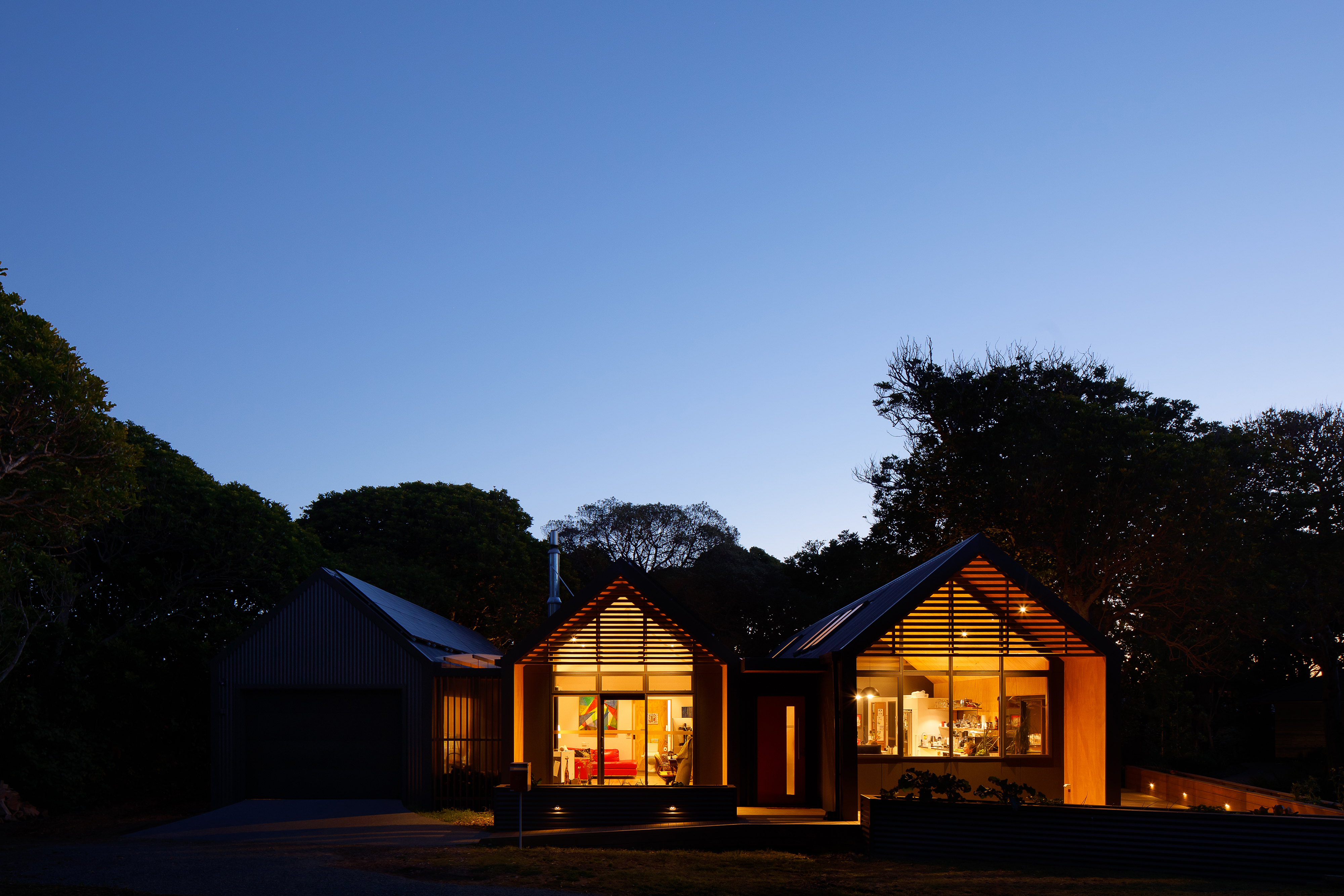 Waikanae House _ Night elevation from Millvale Street_09 of 10