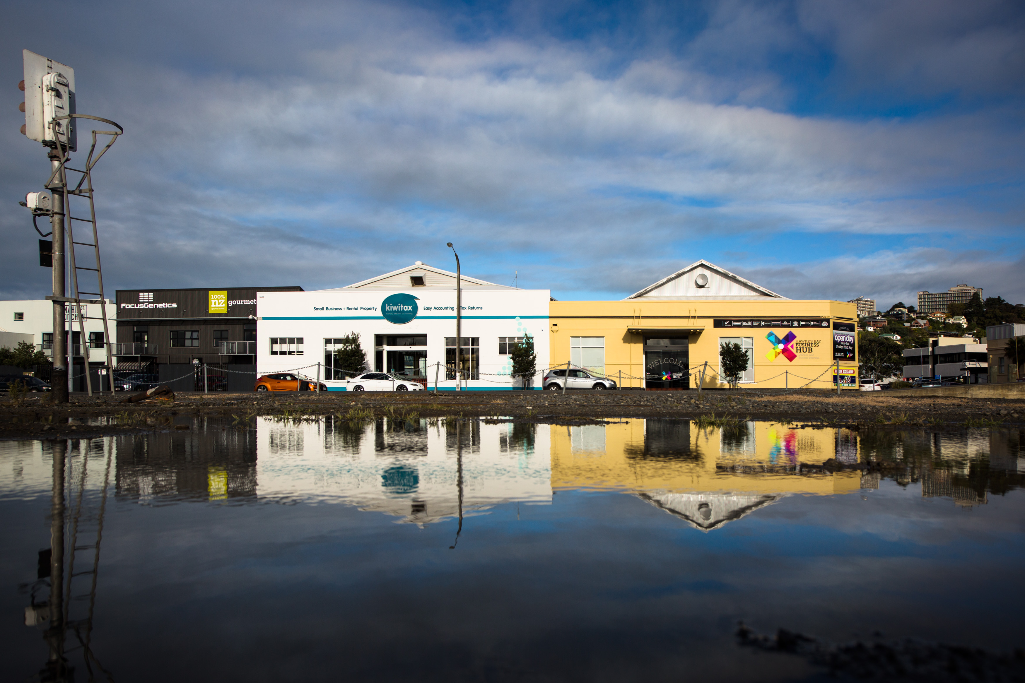 Hawke's Bay Business Hub and Kiwitax from across the harbour